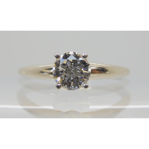 530 - A 14K WHITE GOLD DIAMOND SOLITAIRE