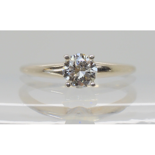 530 - A 14K WHITE GOLD DIAMOND SOLITAIRE