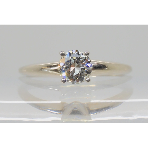 530 - A 14K WHITE GOLD DIAMOND SOLITAIRE