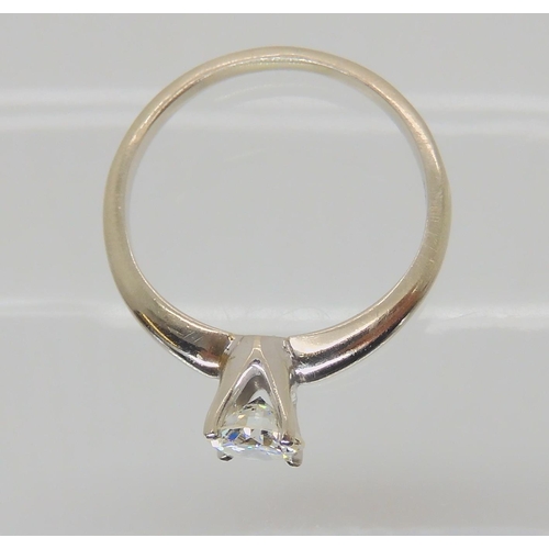 530 - A 14K WHITE GOLD DIAMOND SOLITAIRE