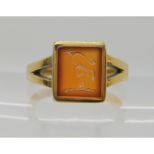 536 - A 15CT GOLD INTAGLIO RING