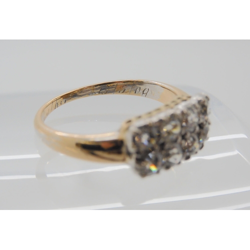 537 - A DIAMOND PANEL RING