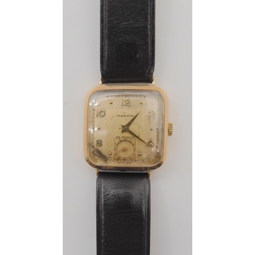 652 - A 9CT GOLD GENTS MARVIN WATCH