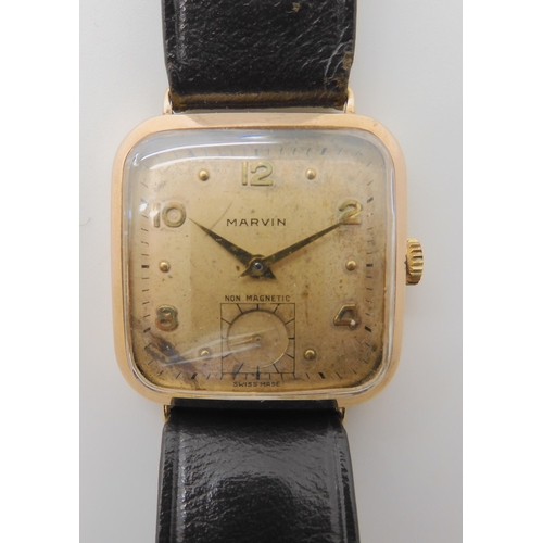 652 - A 9CT GOLD GENTS MARVIN WATCH