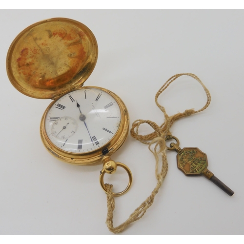 655 - AN 18CT GOLD FULL HUNTER POCKET WATCH