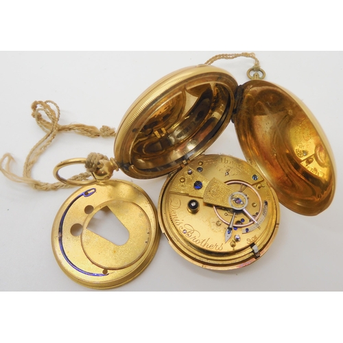 655 - AN 18CT GOLD FULL HUNTER POCKET WATCH