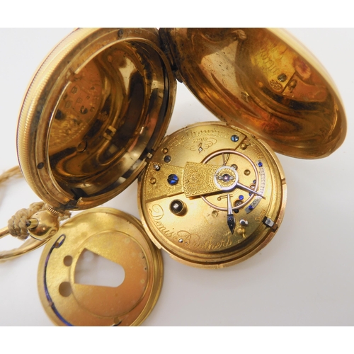 655 - AN 18CT GOLD FULL HUNTER POCKET WATCH