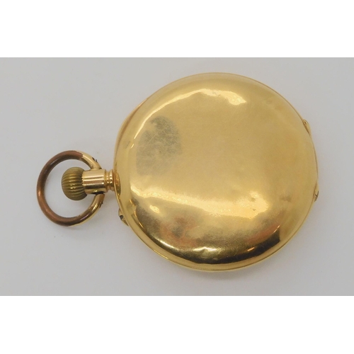 656 - AN 18K GOLD HALF HUNTER POCKET WATCH