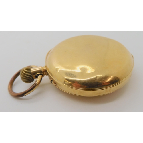 656 - AN 18K GOLD HALF HUNTER POCKET WATCH