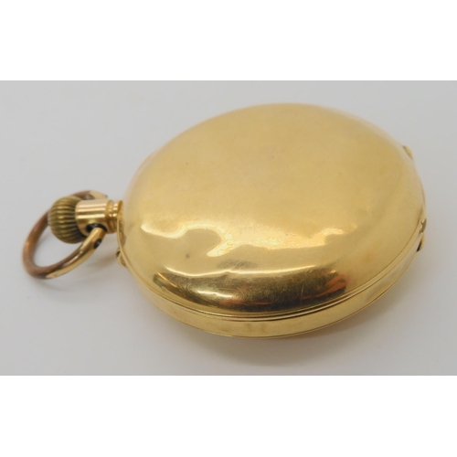 656 - AN 18K GOLD HALF HUNTER POCKET WATCH