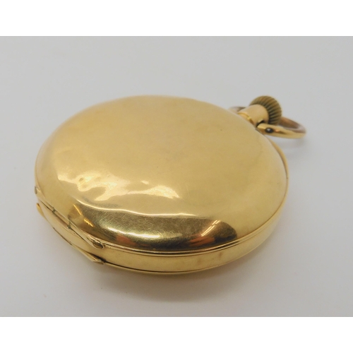 656 - AN 18K GOLD HALF HUNTER POCKET WATCH