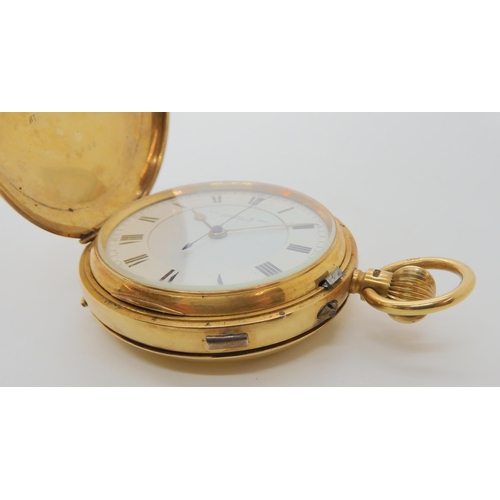 660 - AN 18CT GOLD FULL HUNTER POCKET WATCH