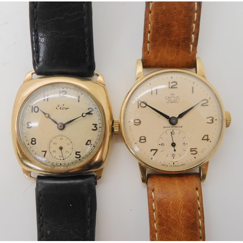 675 - TWO 9CT GOLD CASED GENTS VINTAGE WATCHES