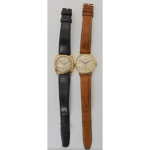 675 - TWO 9CT GOLD CASED GENTS VINTAGE WATCHES