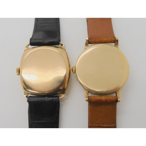 675 - TWO 9CT GOLD CASED GENTS VINTAGE WATCHES