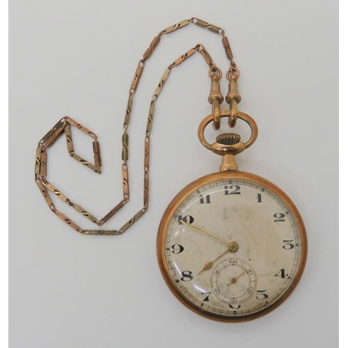 680 - A 9CT GOLD OPEN FACE POCKET WATCH