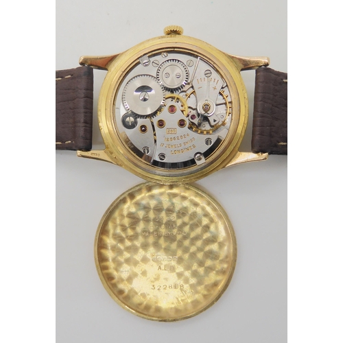 682 - A 9CT GOLD GENTS LONGINES WRISTWATCH