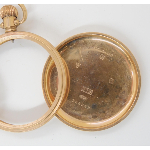 683 - A 9CT GOLD OPEN FACE POCKET WATCH CASE