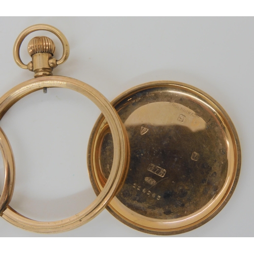 683 - A 9CT GOLD OPEN FACE POCKET WATCH CASE