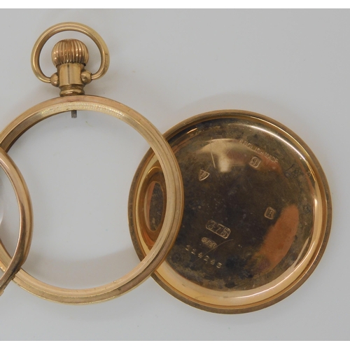 683 - A 9CT GOLD OPEN FACE POCKET WATCH CASE