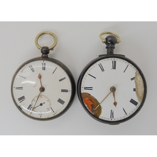 685 - TWO SILVER CASED POCKET WATCHES