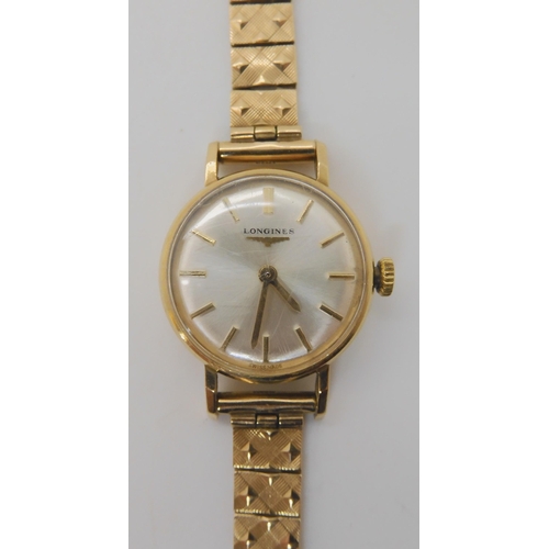 688 - A 9CT GOLD LADIES LONGINES WATCH