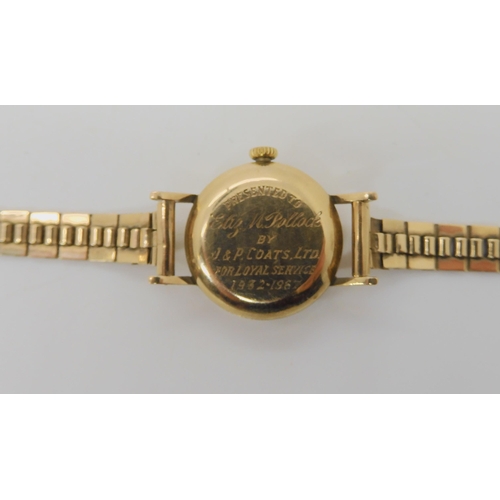 688 - A 9CT GOLD LADIES LONGINES WATCH