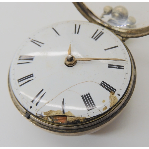 689 - A SILVER PAIR CASED POCKET WATCH