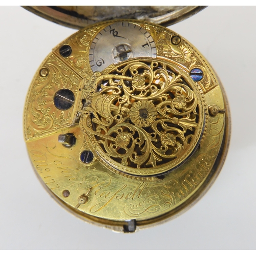 689 - A SILVER PAIR CASED POCKET WATCH