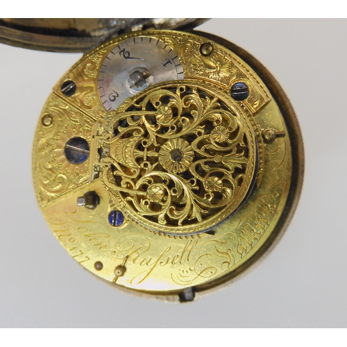 689 - A SILVER PAIR CASED POCKET WATCH