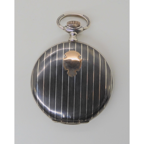 690 - A CONTINENTAL SILVER AND NIELLO CASED FULL HUNTER POCKET WATCH