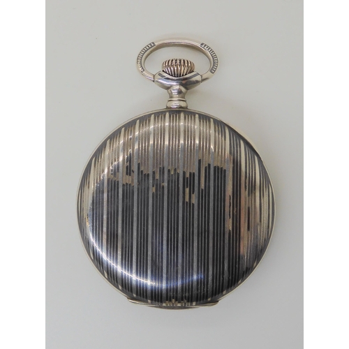 690 - A CONTINENTAL SILVER AND NIELLO CASED FULL HUNTER POCKET WATCH