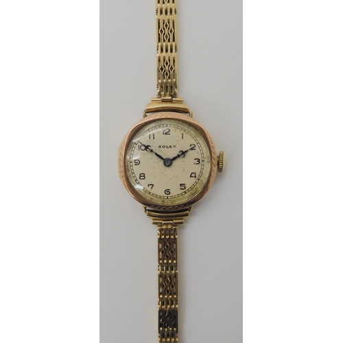 694 - A 9CT GOLD LADIES VINTAGE ROLEX WATCH