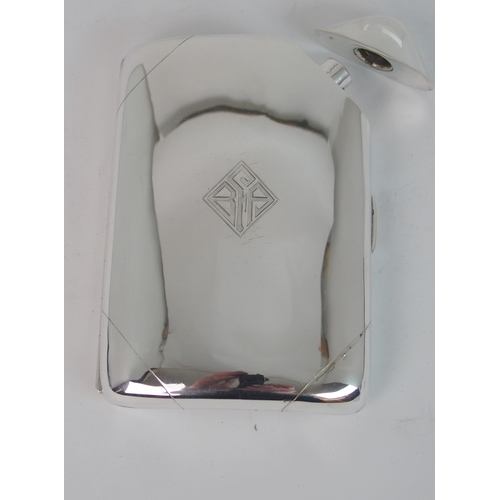 710 - A STERLING SILVER SPIRIT FLASK