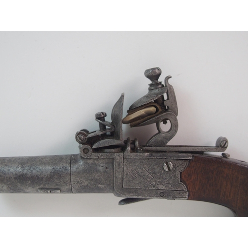 794 - A 19TH CENTURY FLINTLOCK POCKET PISTOL