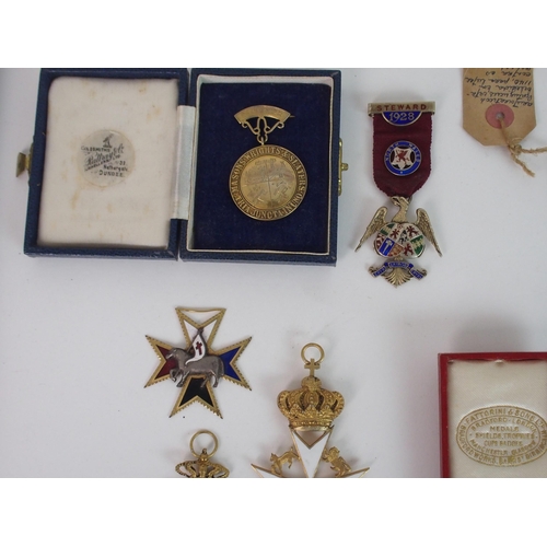 803 - THREE ORDER OF ST. JOHN ENAMEL MALTESE CROSS MEDALS