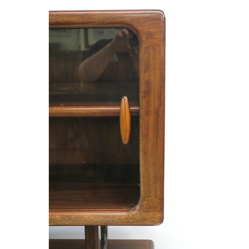 108 - A DYRLUND ROSEWOOD CREDENZA WITH TAMBOUR FRONT ON PLINTH BASE