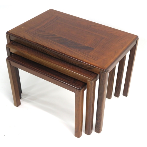 109 - A VEJLE STOLE ROSEWOOD NEST OF THREE TABLES