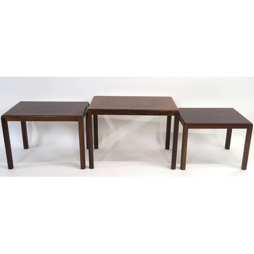 109 - A VEJLE STOLE ROSEWOOD NEST OF THREE TABLES