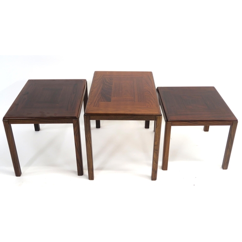 109 - A VEJLE STOLE ROSEWOOD NEST OF THREE TABLES