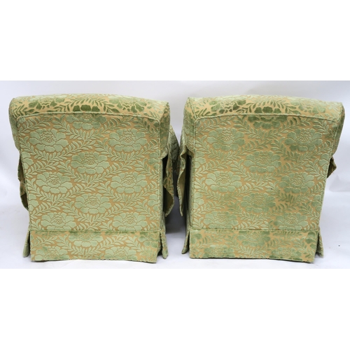 124 - A PAIR OF PETER DUDGEON GREEN UPHOLSTERED ARMCHAIRS