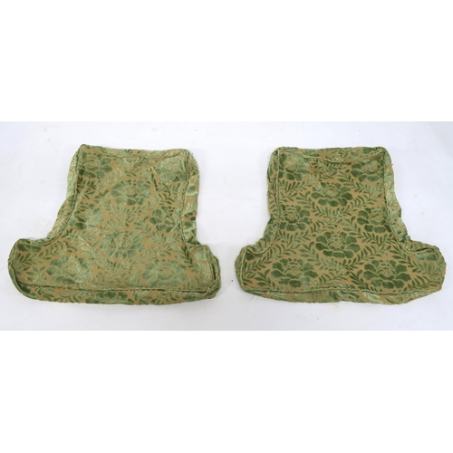 124 - A PAIR OF PETER DUDGEON GREEN UPHOLSTERED ARMCHAIRS