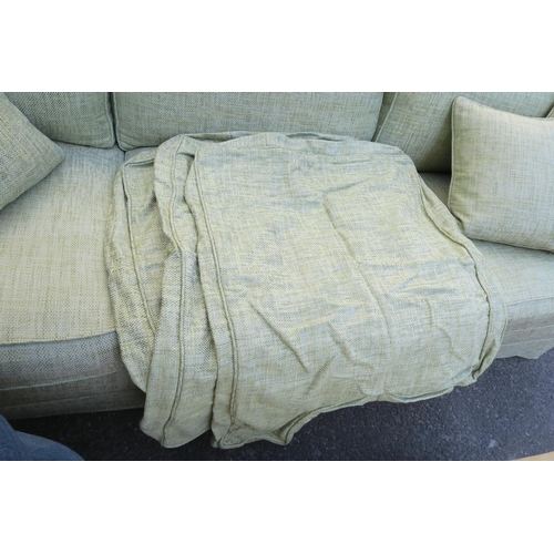 125 - A PETER DUDGEON LARGE GREEN UPHOLSTERED SOFA