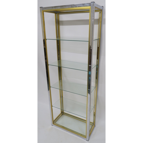 132 - A RENATO ZEVI MID CENTURY BRASS AND CHROME ETAGERE