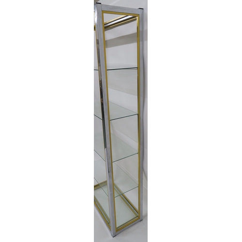 132 - A RENATO ZEVI MID CENTURY BRASS AND CHROME ETAGERE