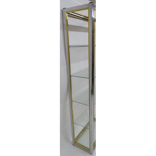 132 - A RENATO ZEVI MID CENTURY BRASS AND CHROME ETAGERE