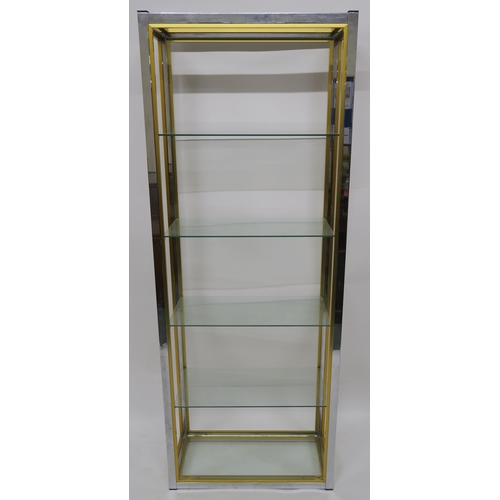 132 - A RENATO ZEVI MID CENTURY BRASS AND CHROME ETAGERE