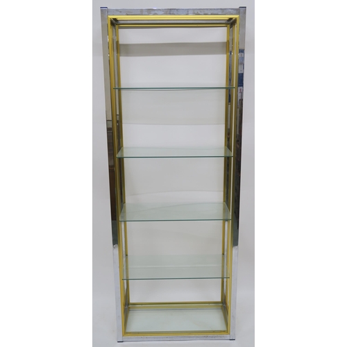 132 - A RENATO ZEVI MID CENTURY BRASS AND CHROME ETAGERE