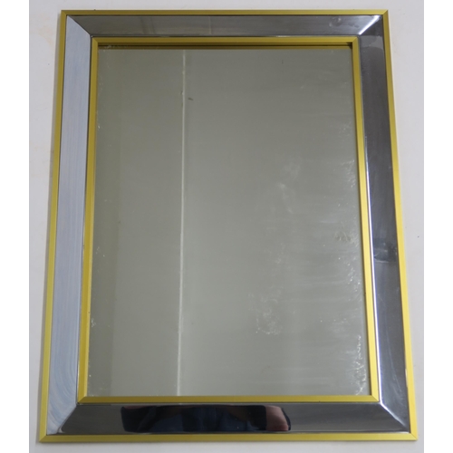 133 - A RENATO ZEVI MID CENTURY BRASS AND CHROME WALL MIRROR