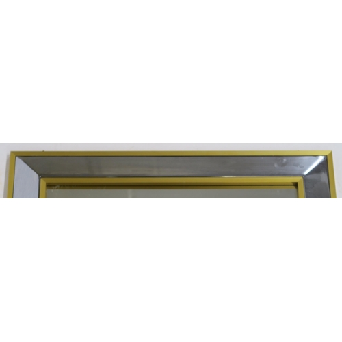 133 - A RENATO ZEVI MID CENTURY BRASS AND CHROME WALL MIRROR